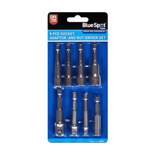 BLUE SPOT TOOLS 8 PCE SOCKET ADAPTOR AND NUT DRIVER SET