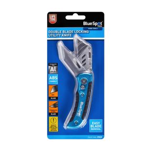 BLUE SPOT TOOLS DOUBLE BLADE LOCKING UTILITY KNIFE