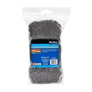 BLUE SPOT TOOLS 12PCE MULTI GRADE WIRE WOOL ASSORTMENT