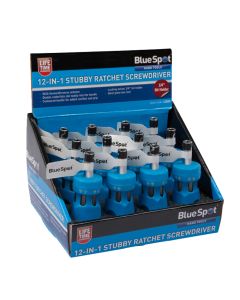 Blue Spot Tools 12 in 1 Stubby Reversible Ratchet Screwdriver