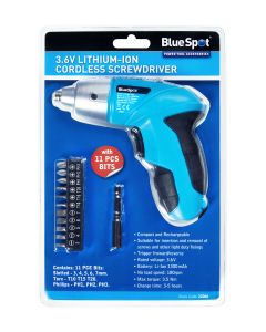 Blue Spot Tools 3.6V Lithium-ion Cordless Screwdriver with 11 PCE bits