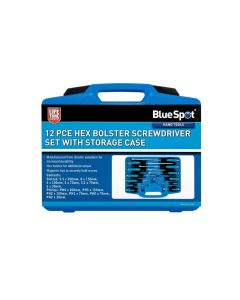 Blue Spot Tools 12 PCE Hex Bolster Screwdriver Set with Storage Case