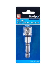 Blue Spot Tools 1/4" Hex to 1/2" Socket Adaptor