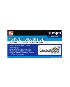 Blue Spot Tools 15 PCE 1/2" Torx Bit Set (T20-T55)