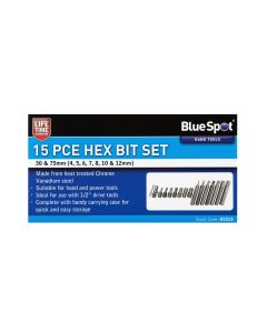 Blue Spot Tools 15 PCE 1/2" Hex Bit Set (H4-H12)