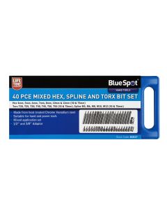 Blue Spot Tools 40 PCE 1/2" & 3/8" Mixed Hex, Spline and Torx Bit Set