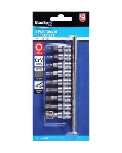 Blue Spot Tools 9 PCE 1/4" Torx Bit Socket Set (T10-T60)