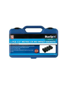 Blue Spot Tools 4 PCE 1/2" Metric Cr-Mo Impact Sockets (30-36mm)