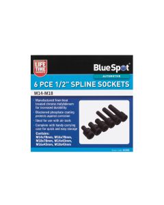 Blue Spot Tools 6 PCE 1/2" Spline Sockets (M14-M18) 