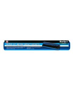 Blue Spot Tools 10 PCE 1/2" Metric Shallow Impact Sockets (9-27mm)