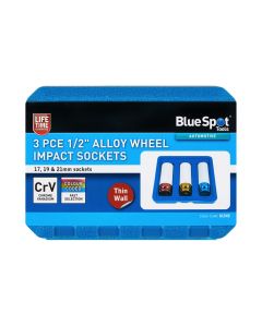 Blue Spot Tools 3 PCE 1/2" Alloy Wheel Impact Sockets (17, 19, 21mm)