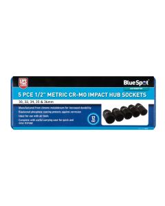 Blue Spot Tools 5 PCE 1/2" Metric Cr-Mo Impact Hub Sockets (30-36mm)