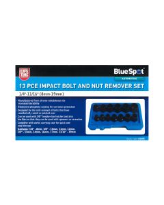 Blue Spot Tools 13 PCE Impact Bolt And Nut Remover Set (1/4"-11/16") (8mm-19mm)