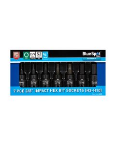 Blue Spot Tools 7 PCE 3/8" Impact Hex Bit Sockets (H3-H10)