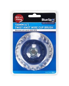 Blue Spot Tools 100mm (4") M14 x 2 Twist Knot Wire Cup Brush