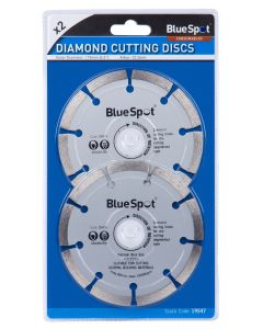 Blue Spot Tools 2 PCE 115mm (4.5") Segmented Diamond Dry Cutting Disc