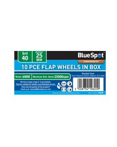 Blue Spot Tools 10 PCE 40 Grit 25MM Spindle Flap Wheels In Box