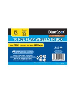 Blue Spot Tools 10 PCE 80 Grit 60MM Spindle Flap Wheels In Box