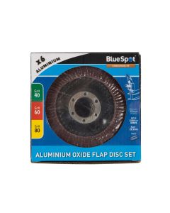 Blue Spot Tools 6 PCE 115mm (4.5") Aluminium Oxide Flap Disc Set