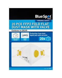 Blue Spot Tools 20 PCE FFP2 Fold Flat Dust Mask With Valve