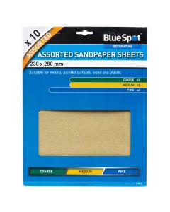 Blue Spot Tools 10 PCE Assorted Sandpaper Sheets