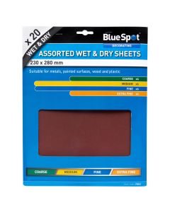 Blue Spot Tools 20 PCE Assorted Wet And Dry Sandpaper Sheets