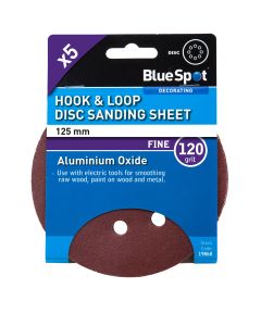 Blue Spot Tools 125mm 5 Pack 120 Grit Sanding Disc