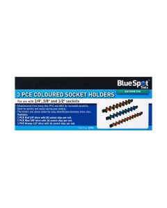 Blue Spot Tools 3 PCE Coloured Socket Holders (54 Clips) (1/4"-3/8"-1/2")