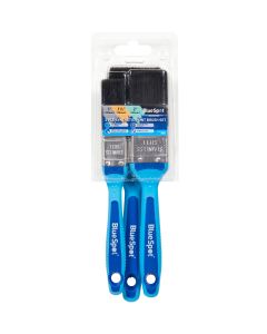 Blue Spot Tools 3 PCE Synthetic Paint Brush Set with Soft Grip Handle (1”, 1 ½” and 2”)