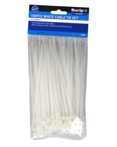 Blue Spot Tools 100 PCE 3.6mm X 150mm White Cable Ties