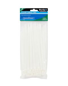 Blue Spot Tools 100 PCE 4.8mm X 200mm White Cable Ties