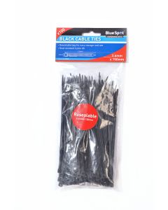 Blue Spot Tools 100 PCE 3.6mm X 150mm Black Cable Ties