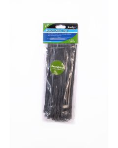 Blue Spot Tools 100 PCE 4.8mm X 200mm Black Cable Ties