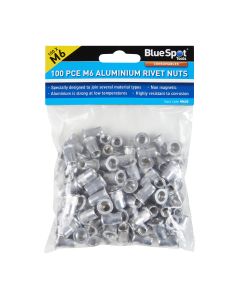Blue Spot Tools 100 PCE M6 Aluminium Rivet Nuts