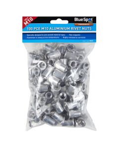 Blue Spot Tools 100 PCE M10 Aluminium Rivet Nuts