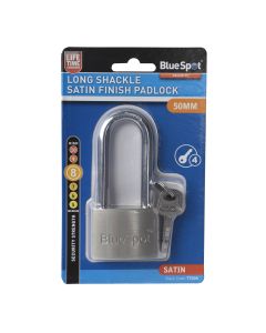 Blue Spot Tools 50mm Long Shackle Satin Finish Padlock