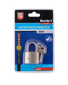 Blue Spot Tools 30mm Satin Finish Padlock