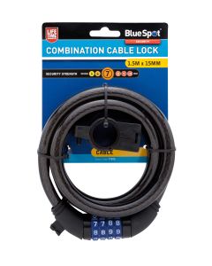 Blue Spot Tools 1.5m x 15mm Combination Cable Lock