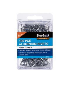 Blue Spot Tools 100 PCE 4mm X 10mm Aluminium Rivets