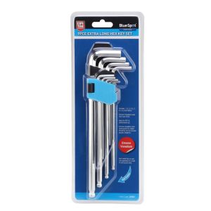 Blue Spot Tools 9 PCE Extra-Long Ball End Hex Key Set (1.5-10mm)
