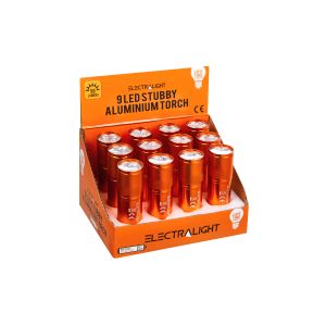 Electralight 50 Lumen 9 LED Stubby Aluminium Torch, Without Batteries