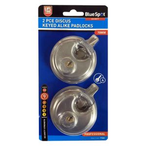 Blue Spot Tools 2 PCE 70mm Discus Keyed Alike Padlocks