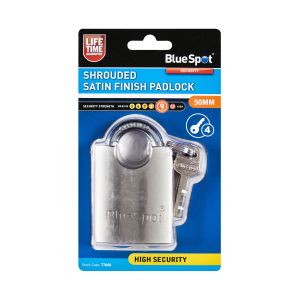 Blue Spot Tools 50mm Shrouded Satin Finish Padlock