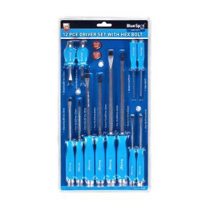 Blue Spot Tools 12 PCE Hex Bolster Screwdriver Set