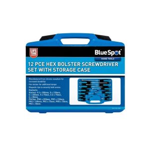 Blue Spot Tools 12 PCE Hex Bolster Screwdriver Set with Storage Case