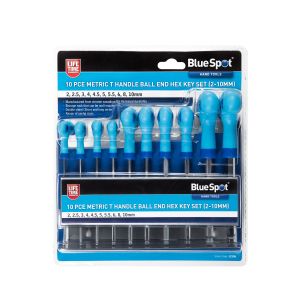 Blue Spot Tools 10 PCE Metric T Handle Ball End Hex Key Set (2-10mm)