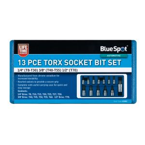 Blue Spot Tools 13 PCE Torx Socket Bit Set (T8-T70)