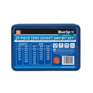 Blue Spot Tools 29 PCE Torx Socket & Bit Set (T10-T55) (E4-E20)