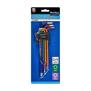Blue Spot Tools 9 PCE Extra Long Colour Coded Ball End Hex Key Set (1.5-10mm)