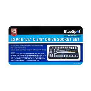 Blue Spot Tools 40 PCE 1/4" & 3/8" Socket Set (4-13mm) (5/32"-3/8")